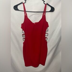 Almost Famous Medium Open Sides Red Dress